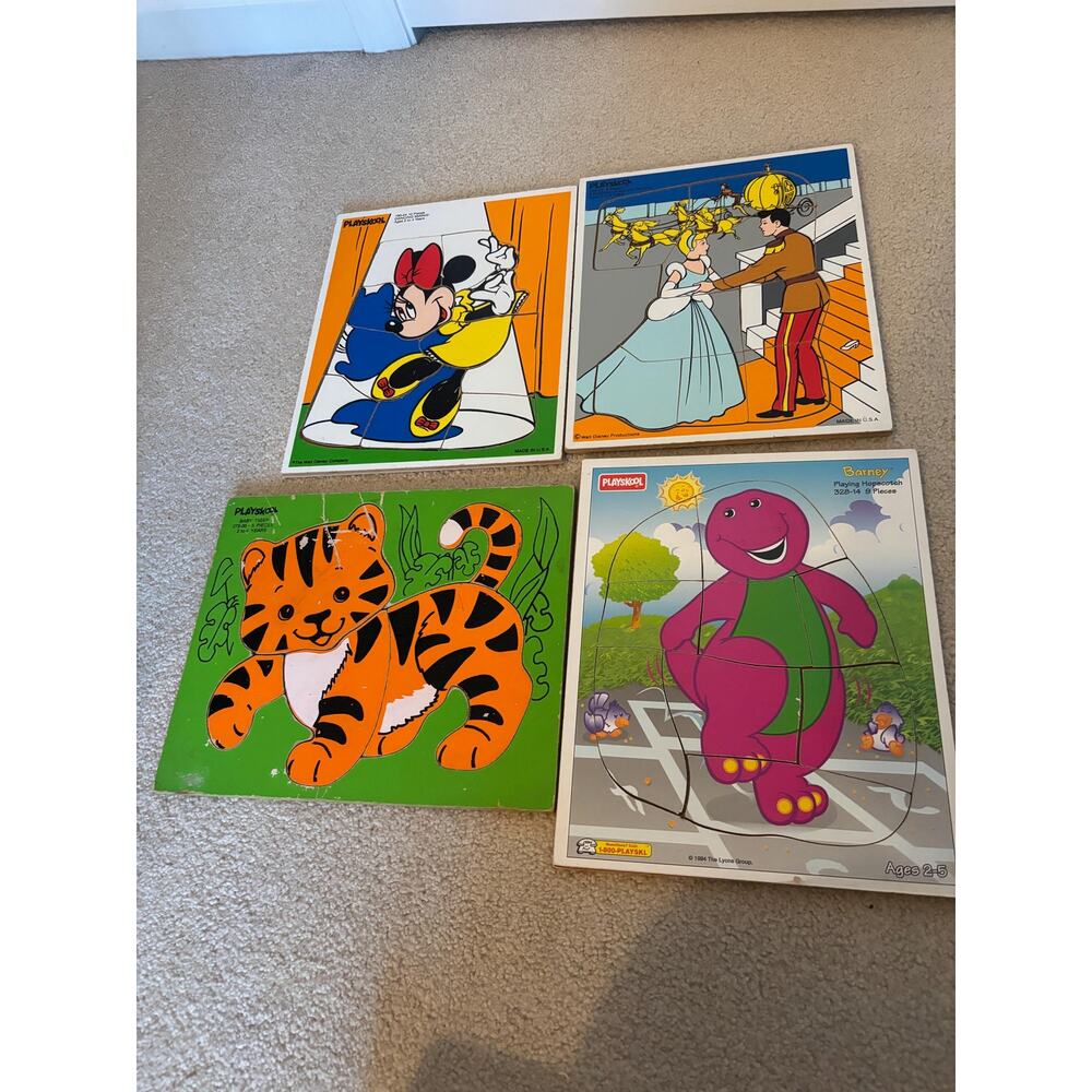 vintage Playskool wooden puzzle bundle set